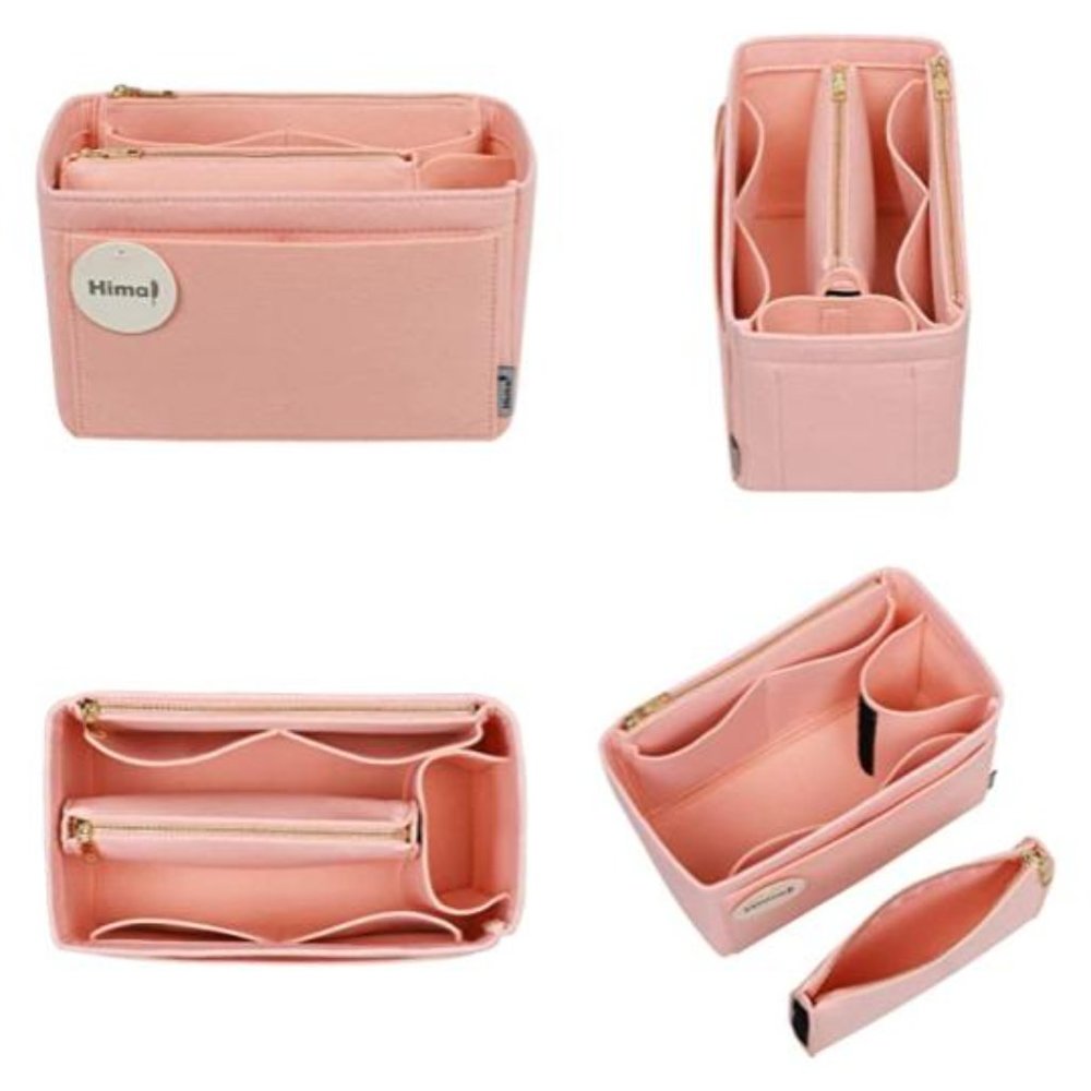 NWT Makeup Organizer Liner Pink Medium Purse Tote Satchel Travel Cosmetics MINT - Picture 2 of 5